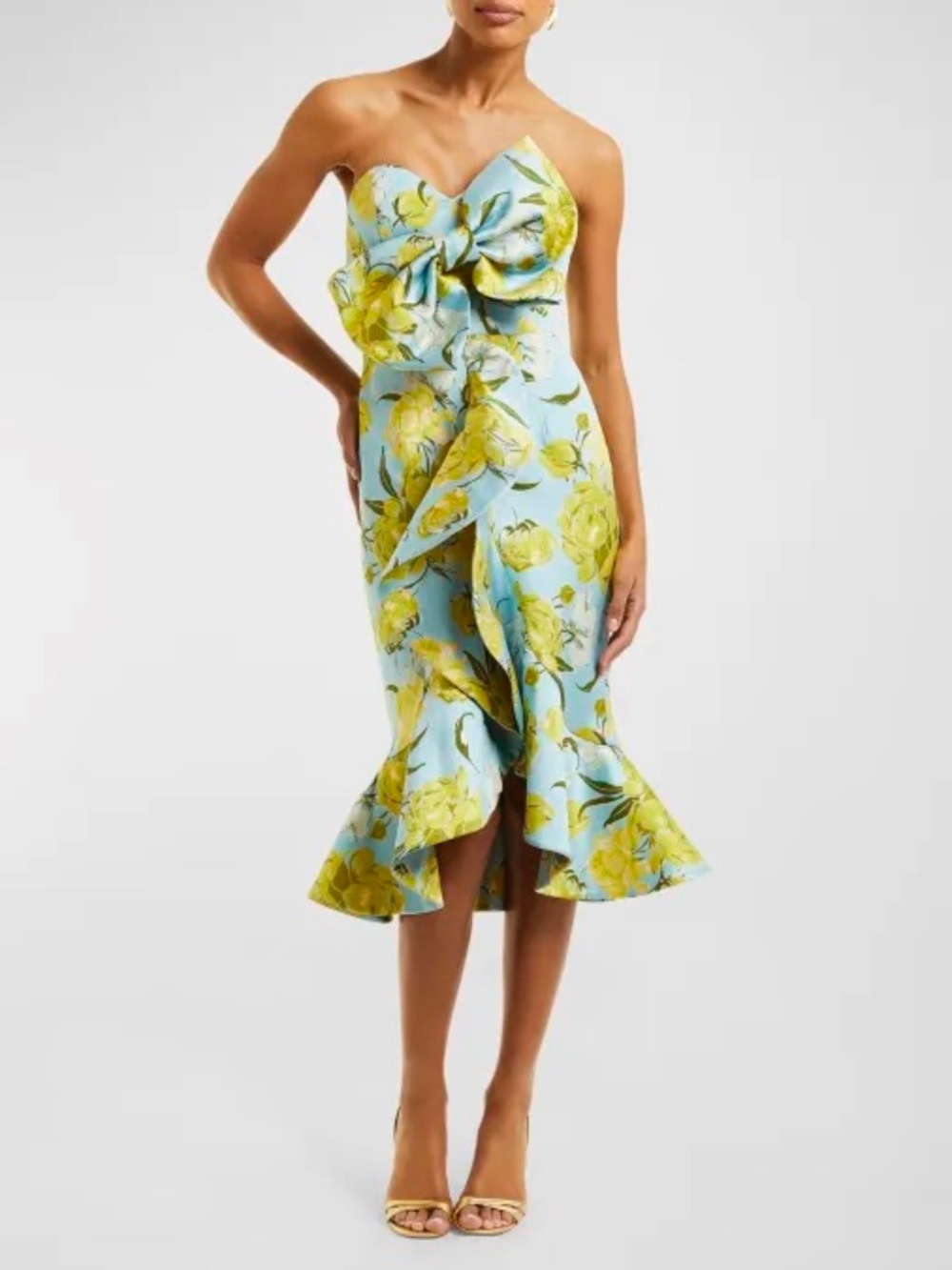 mestiza new york stephanie strapless bow dress 0